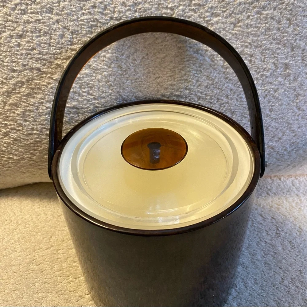Vintage Georges Briard Mid-Century Modern Tortoise Shell Ice Bucket